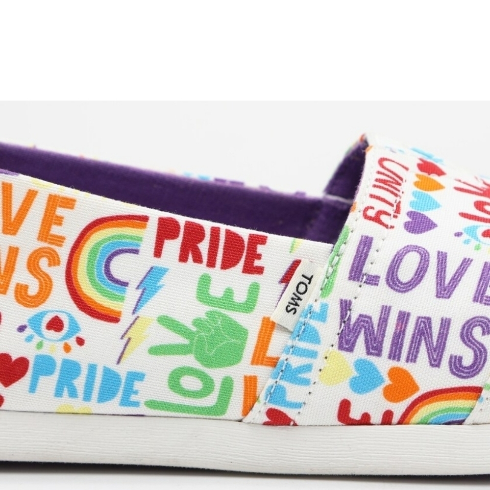 𝅺Toms Alpargata Unity Love Wins Slip on Shoes Multiple Sizes 8.5 & 9.5 - Picture 6 of 8